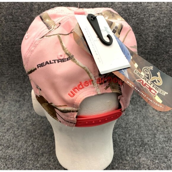Under Armour RealTree APC Hat Womens Snapback Adjustable Pink Camo Cap - Picture 2 of 3